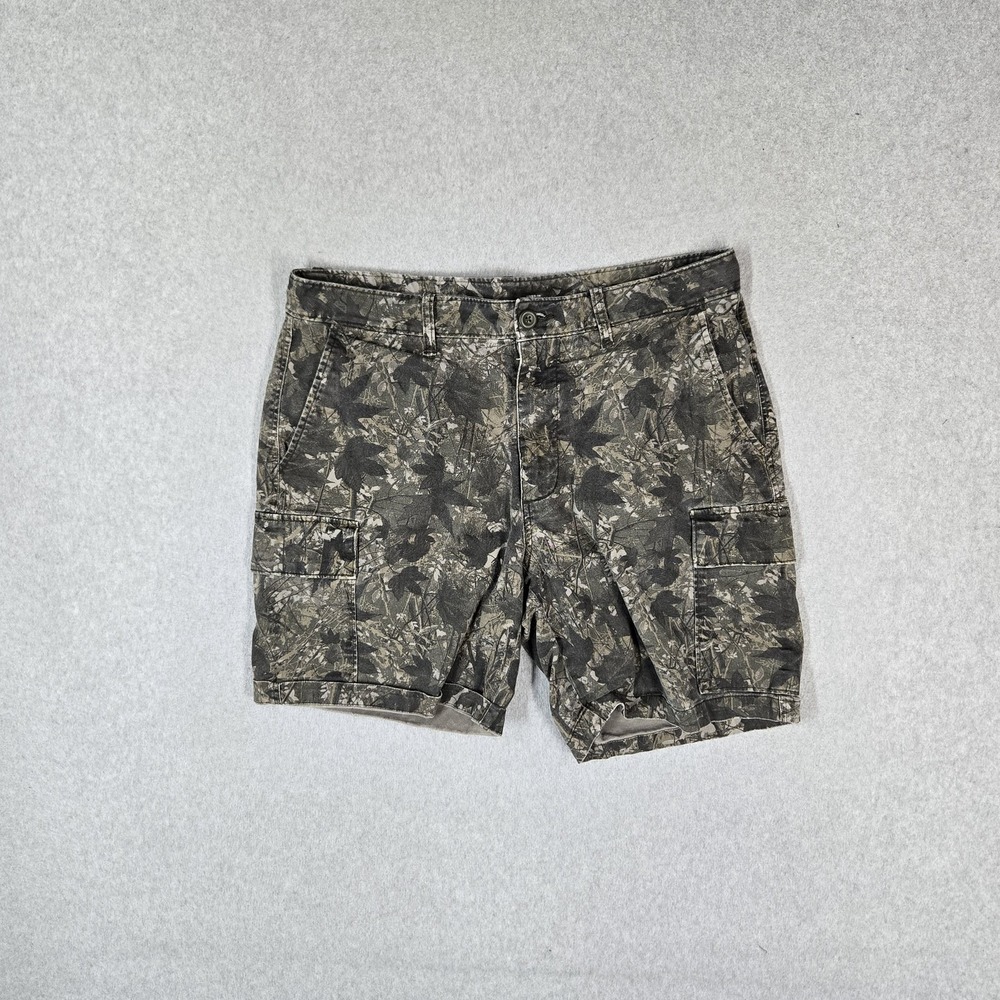 Old Navy Men Shorts 36 Green Cargo Camouflage Twill Lived-In Straight